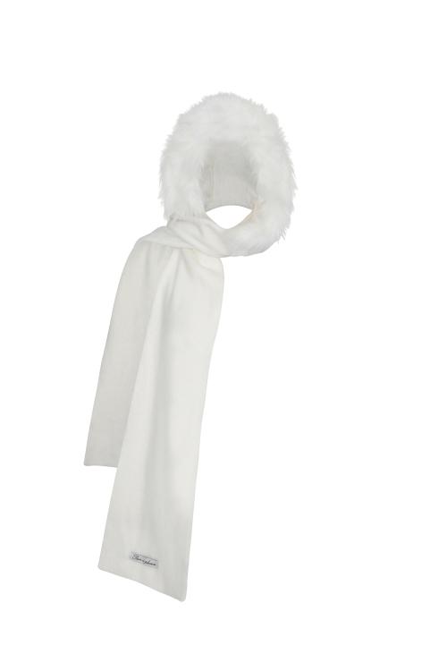 CARRIE HOODED MUFFLER ivory