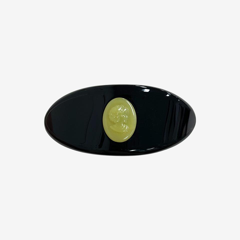 Grande Cameo barrette, BLACK