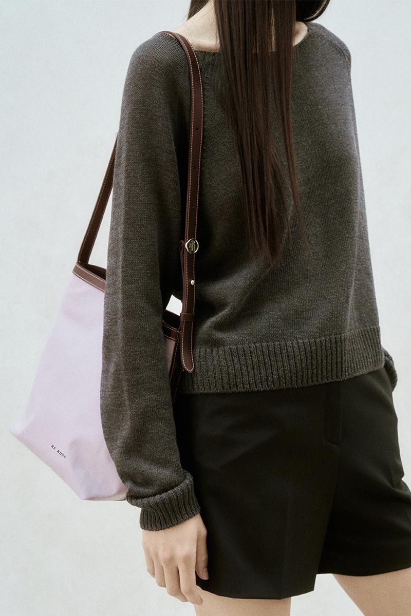 SQUARE NYLON SHOULDER BAG LAVENDER