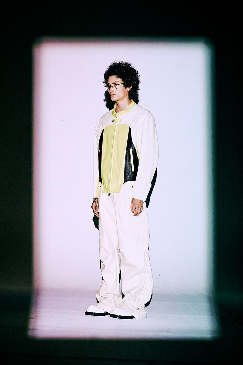 메쉬드 레더 레이싱 자켓 (옐로우)