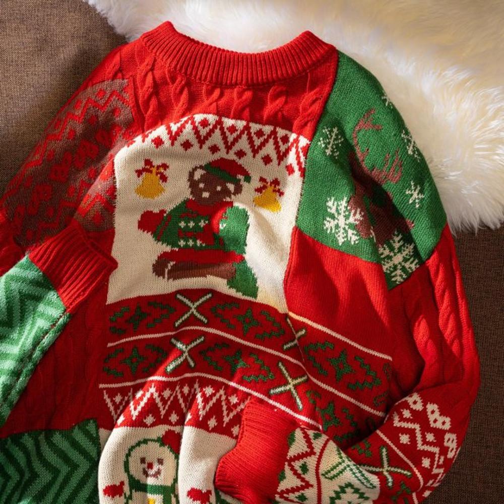 어글리 스웨터 크리스마스 커플 니트 빈티지 노르딕