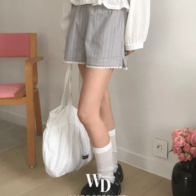 [얼리버드15%/러블리🌷/MADE] 솝트 펀칭 레이스 반바지 숏 팬츠