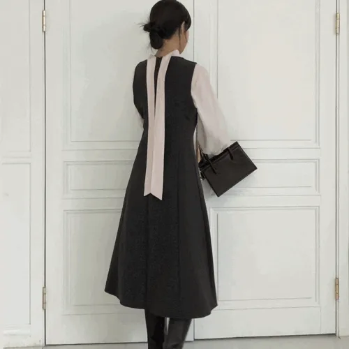 [2color/하객룩추천] 모네 라인 롱 원피스 분위기여신/스판소재/나시원피스/하객원피스/키큰녀/하체커버/소개팅룩/하비코디