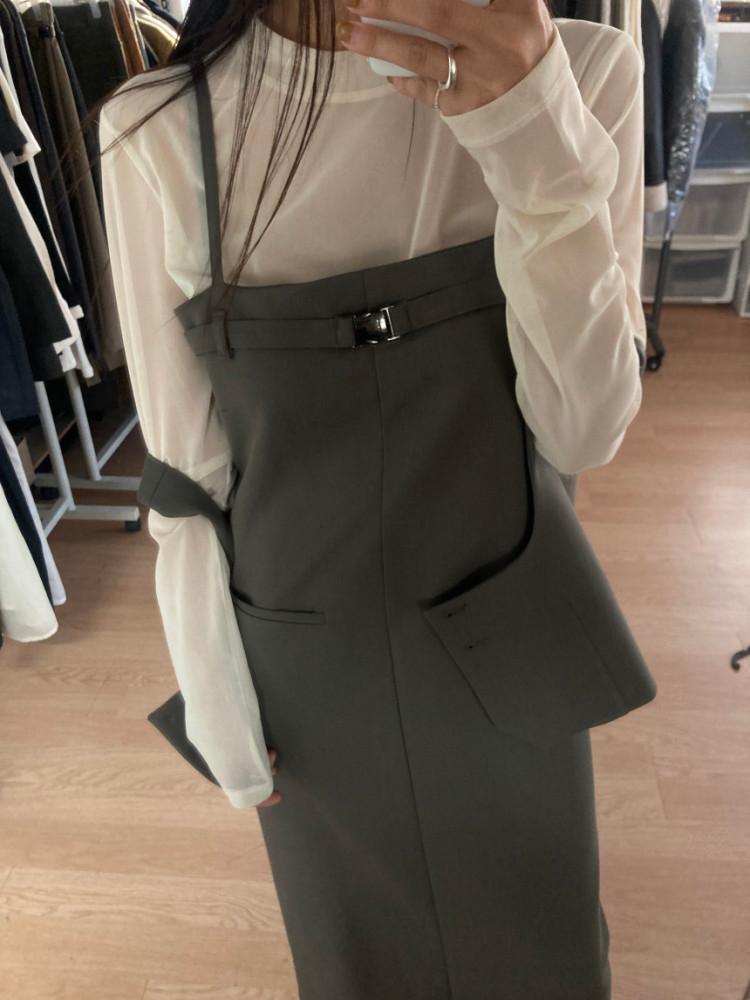 LONDONFLAT 런던플랏 FW 올슨 원피스 뷔스티에 세트