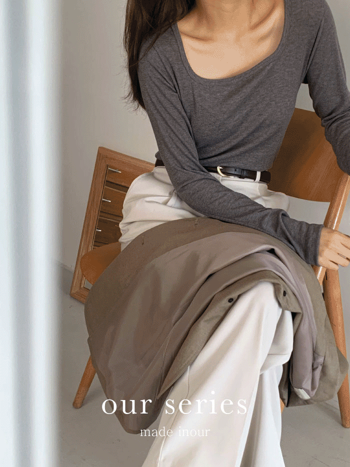 [our series] 스퀘어 골지 긴팔 티 (4color)