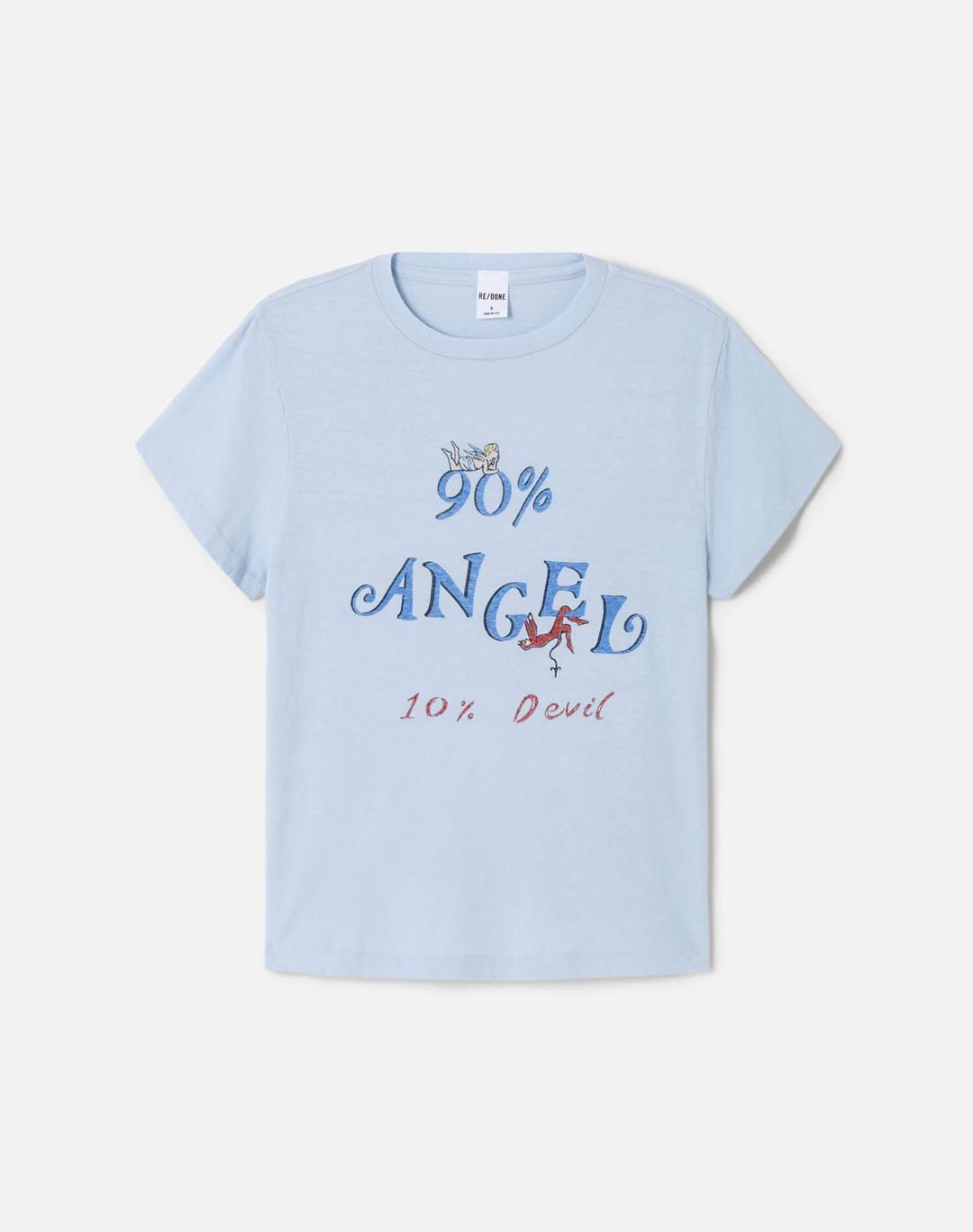 Classic "Angel Devil" Tee - Light Blue - Light Blue / S