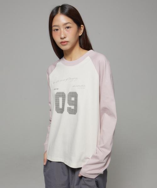 SUSAN 09 PRINTED RAGLAN T - CREAM