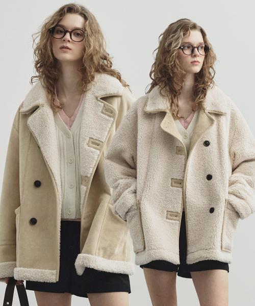 리버시블 스웨이드 무스탕 베이지 MDJK038BEIGE