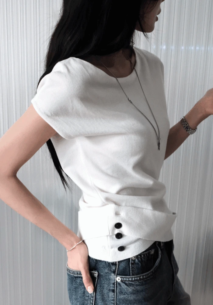 🏷️premium 토프 버튼 반팔 니트 (3color)