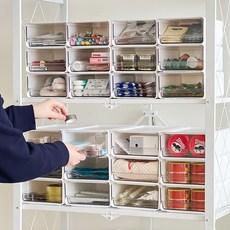 [1+1] 루시아이 투명창 서랍 다용도 팬트리 정리함 데스크 수납함 수납정리함  소형, 2개