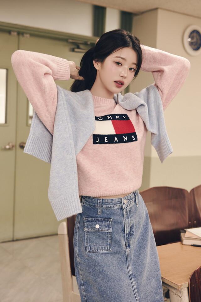 플래그 크루넥 스웨터