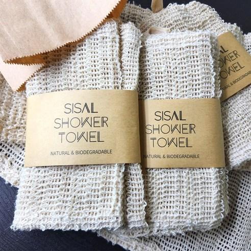 까끌한 사이잘 면 거품 샤워타올 2매 세트 - 샤워타월/때수건 | 쿠팡