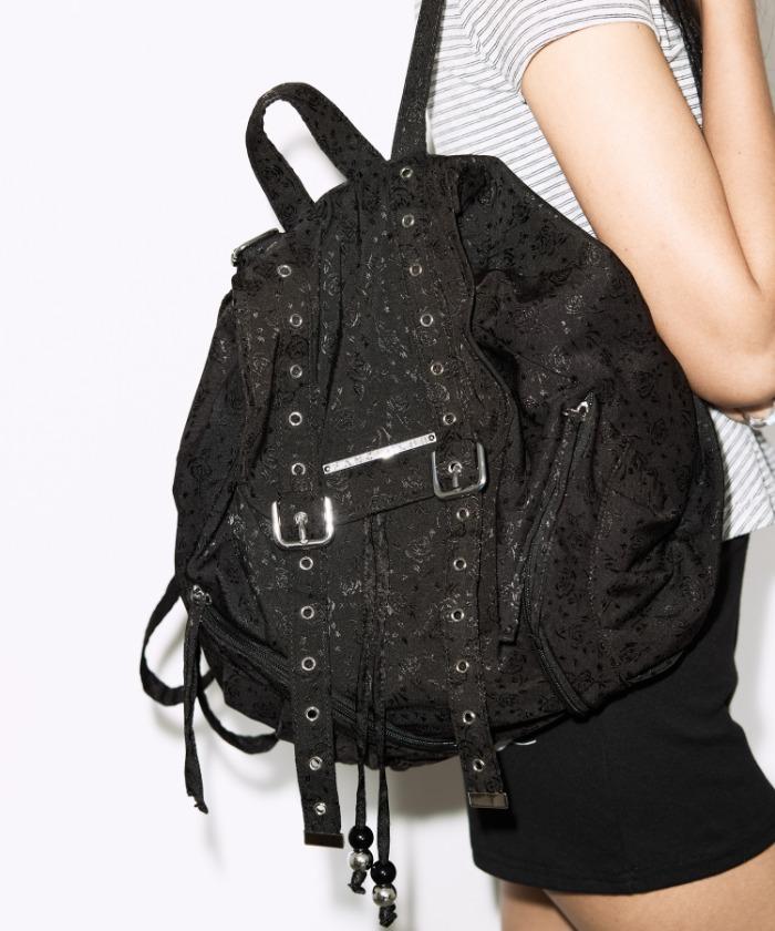 SATIN EYELET BACKPACK (BLACK) F26QE989