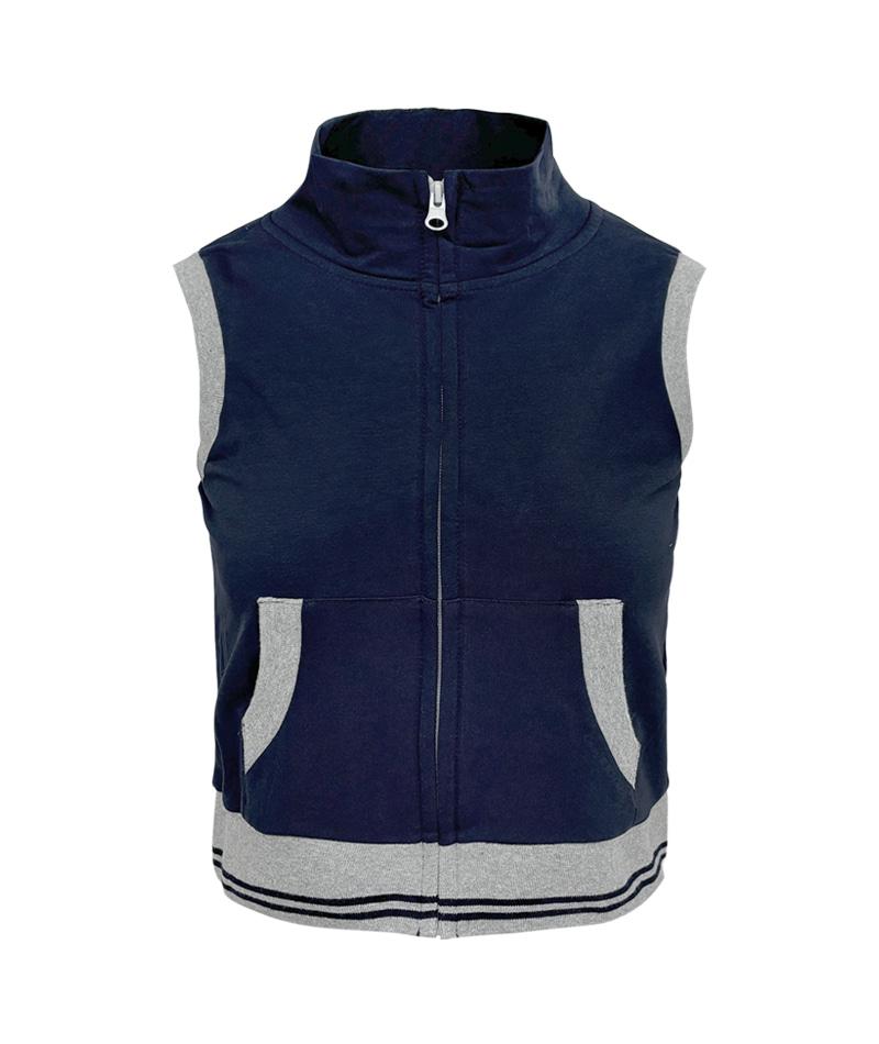 노멀 배색 조끼 집업