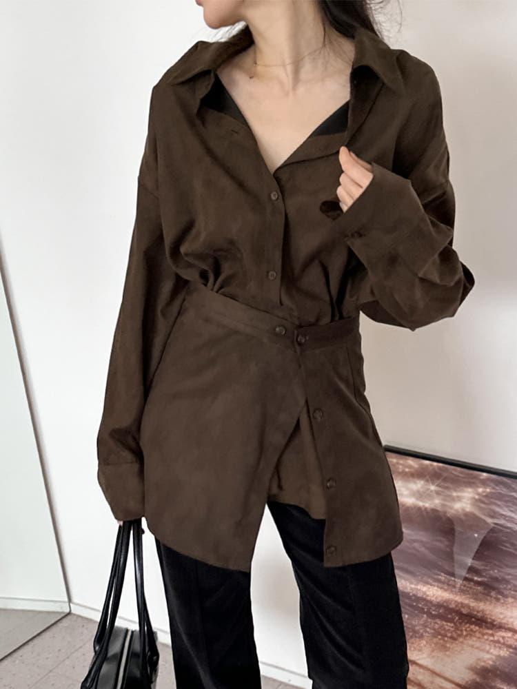 케미 스웨이드 세무 오버핏 겨울 셔츠(세트가능)