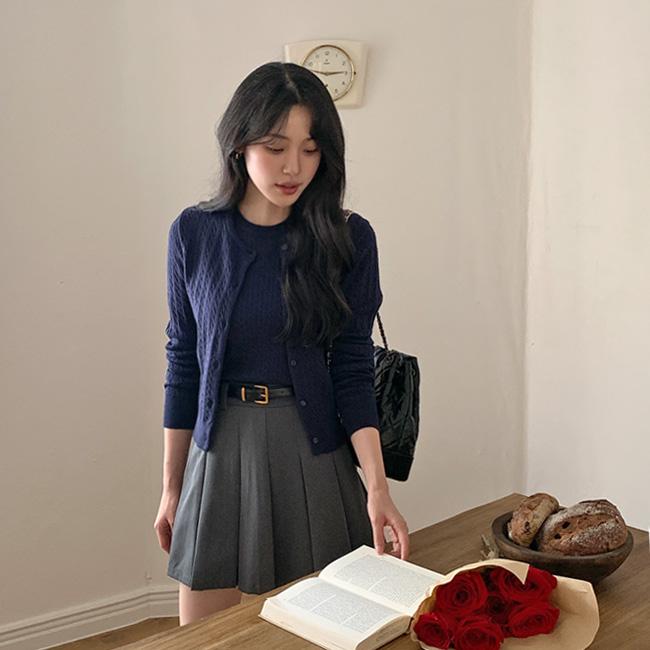 니썸 [🔥특가세일🔥][겨울가디건☃️][S,M/고퀄원단🏆5천장돌파/케이블가디건/겨울/출근룩/긴팔가디건/꽈배기/하객룩/니썸가디건][made]위클리케이블라운드가디건 - 8color