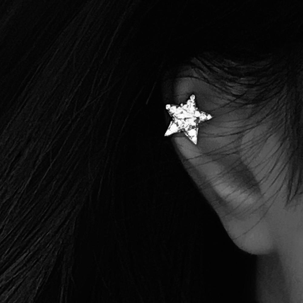 [위프레리] 실버 5A 스타 라인 이어커프, Silver 5A Star Line Ear Cuff