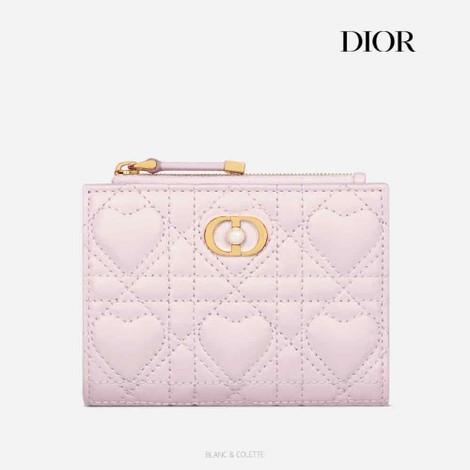 [블랑앤꼴레뜨]  25SS 페일핑크 하트 양가죽 반지갑 (DIOR AS보증)