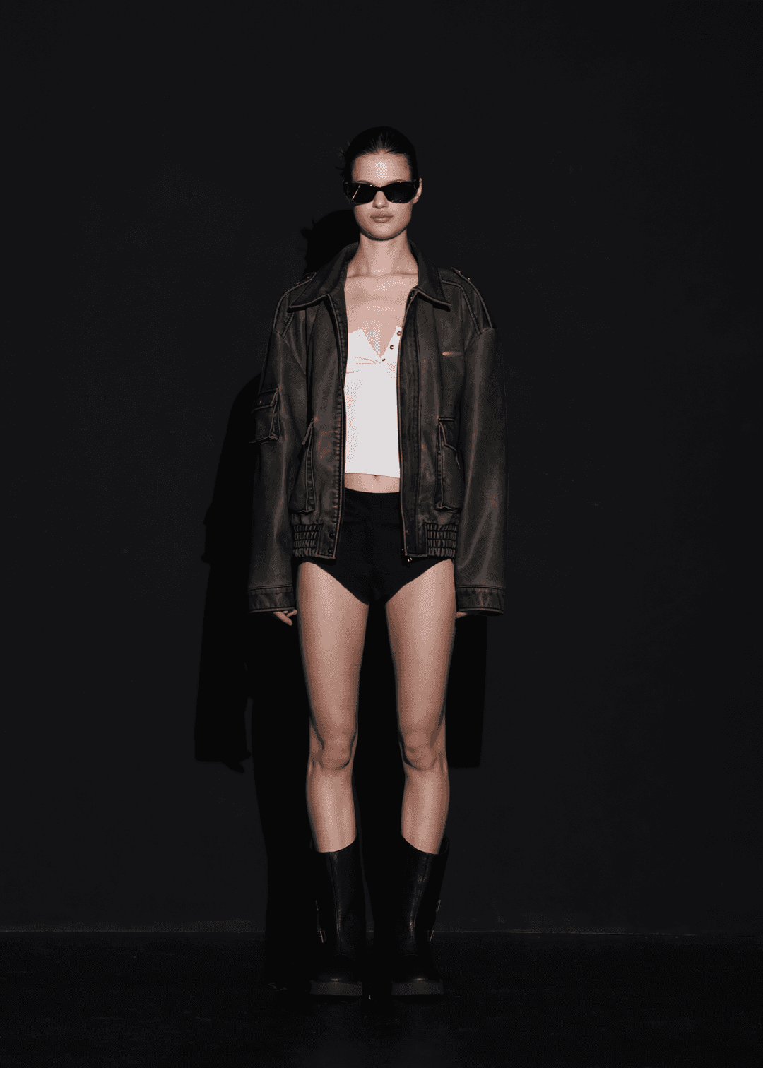 [ 순차발송 10/4 ~ ] LEATHER BOMBER JUMPER, WASHED GRAY 2 SIZE