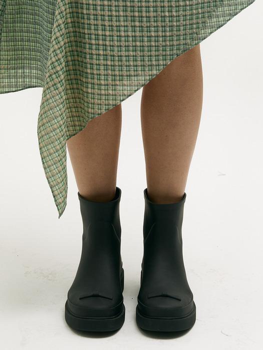 RIBBON RUBBER BOOTS SHORT_black
