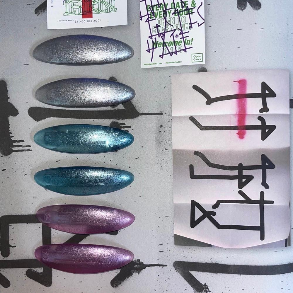 2set 글리터 타원 머리핀 헤어핀 하이틴 유니크 y2k