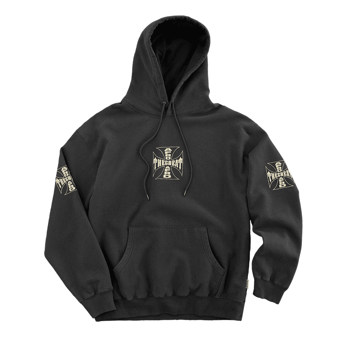 VTG IRON CROSS HOODIE / BLACK