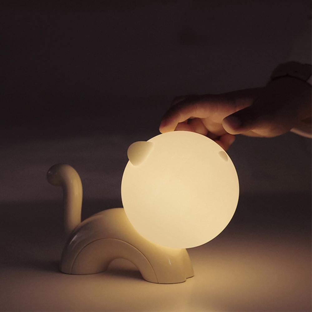고양이 무드등 USB 충전식 침대 테이블 실리콘 램프 수면등