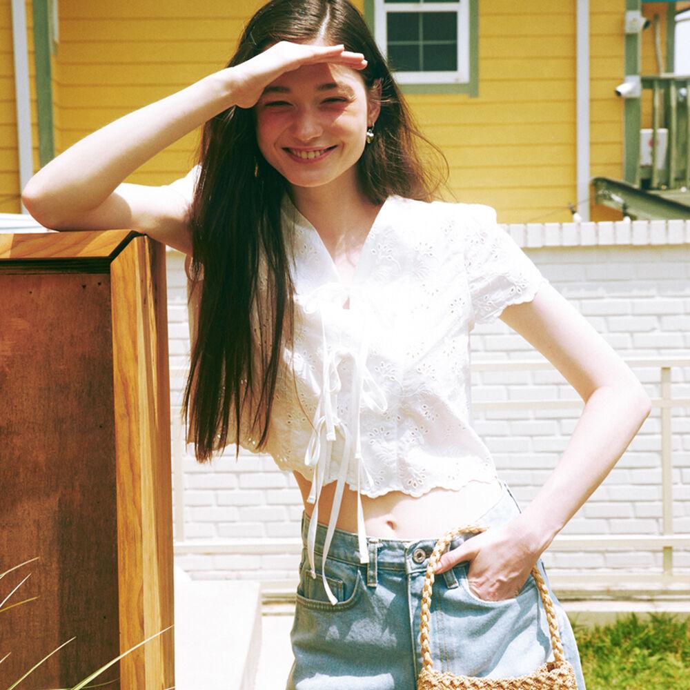 리본 레이스 블라우스