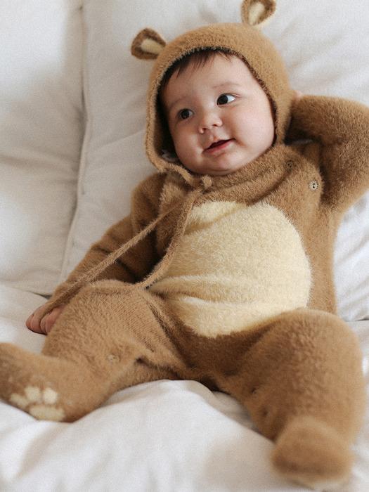 [BABY] 테디 동물 바디수트 보넷 가을겨울 세트