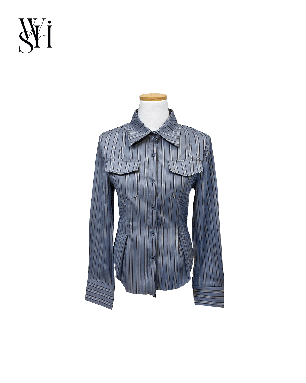 스트라이프 슬림 셔츠