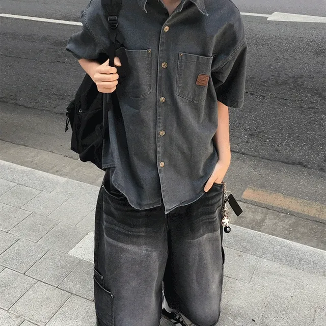 [주문폭주] 데스톤 패치 워크 하프 셔츠