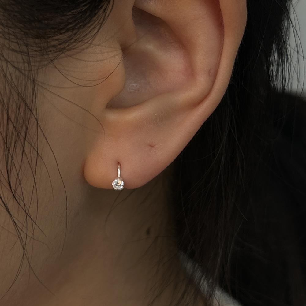 [BARADU 925] Brilliant round hoop earrings
