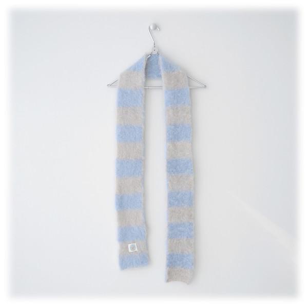[10/25 출고 예정] HAIRY STRIPE MUFFLER (SKY BLUE & GREY)