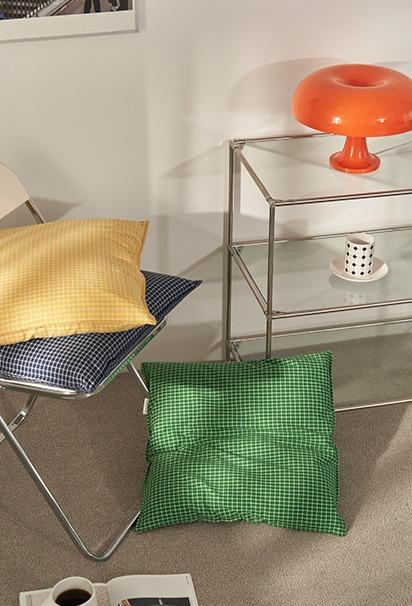 미드센츄리 모던체크 방석커버