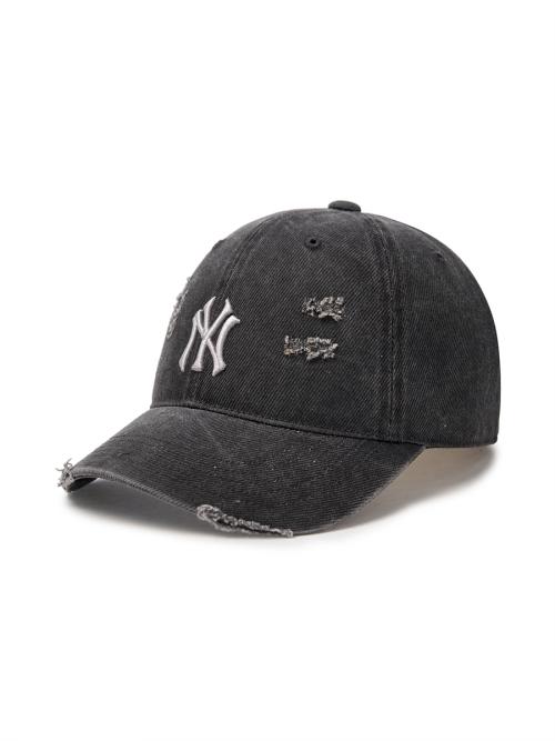 엠엘비(MLB)  데미지 워싱 언스트럭쳐 볼캡 NY (Charcoal Grey) - 사이즈 & 후기 | 무신사