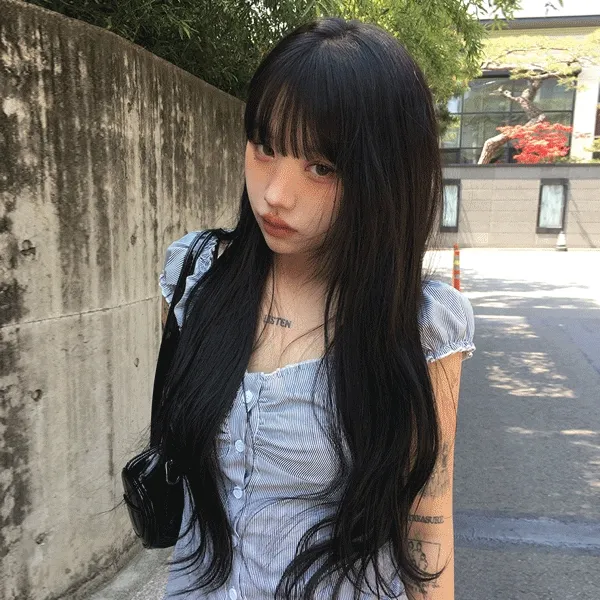 [초말라핏🤍/MDpick] 하퍼 블루 스트라이프 셔링 블라우스