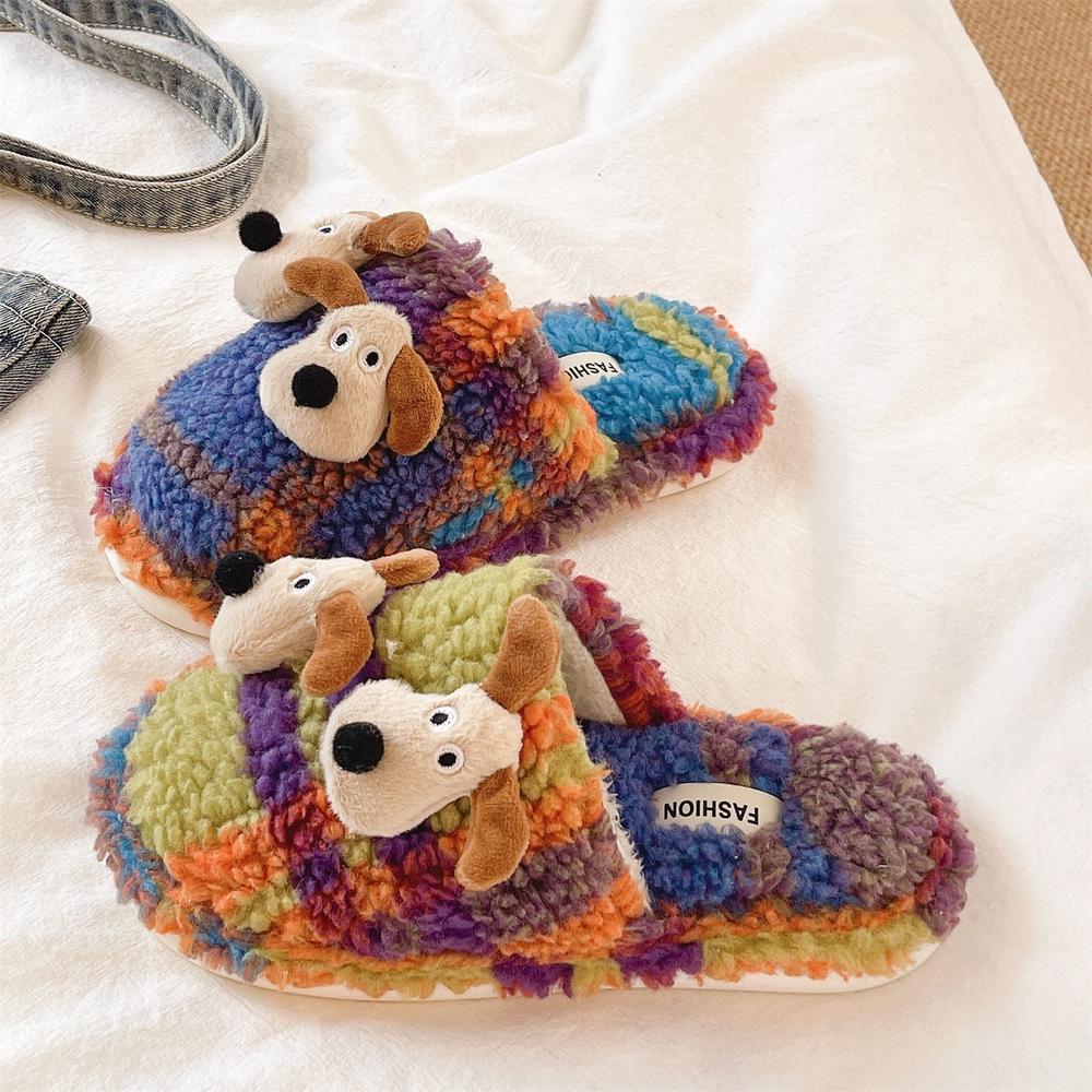 겨울 2컬러 그로밋 캐릭터 털 슬리퍼