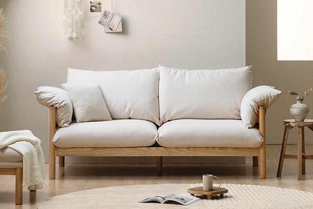 NEW 다인 애쉬원목 오리털 패브릭소파 3인용 (커버증정1+1)