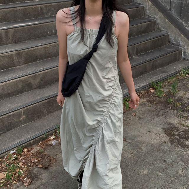 로이 스트링 벌룬 셔링 원피스 2컬러