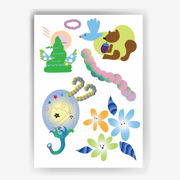 Magic forest linen poster
