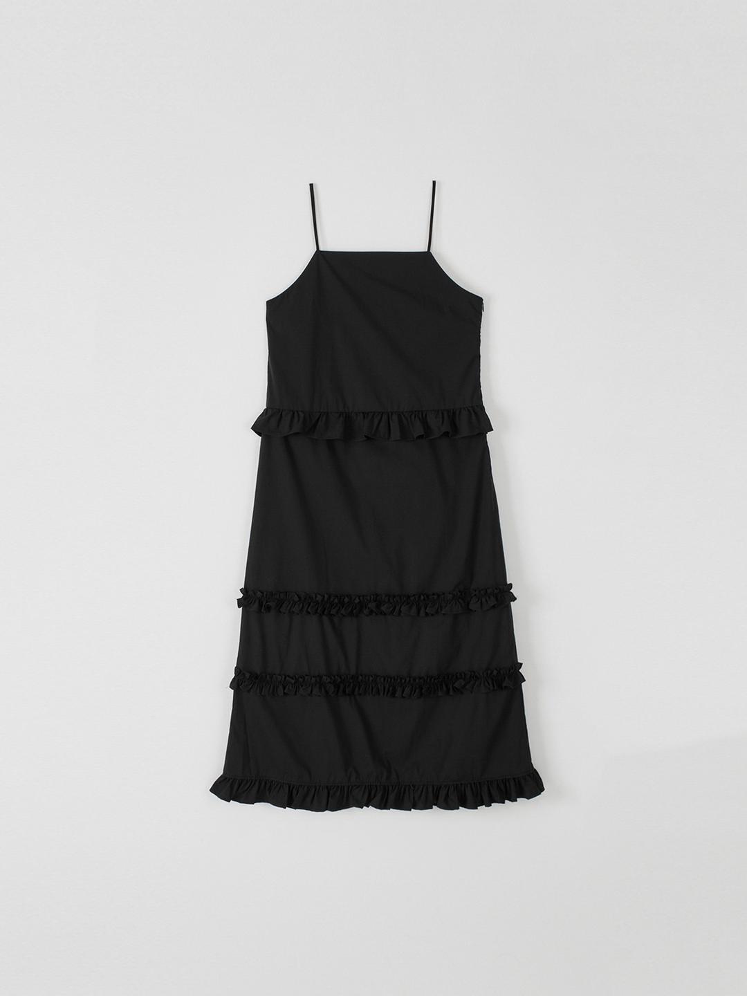 Mathilde Frill String Dress - Black