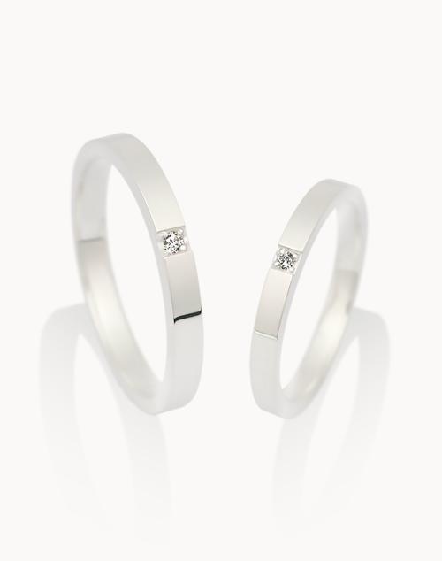 플랫 슬림 랩 다이아몬드 커플링 [실버925]