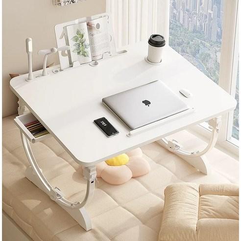 DP동봉국제무역 접이식 높이 각도 조절 베드 노트북 테이블 +USB 포트+보관 서랍+ 램프 및 팬