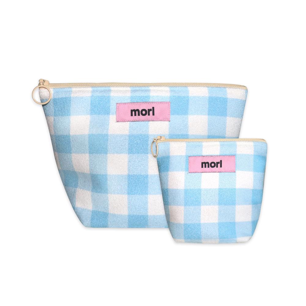 Check zipper pouch (Sky)