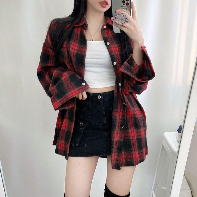 [겉기모!] 토즈 오버핏 체크 남방 셔츠 (남녀공용, 4color)