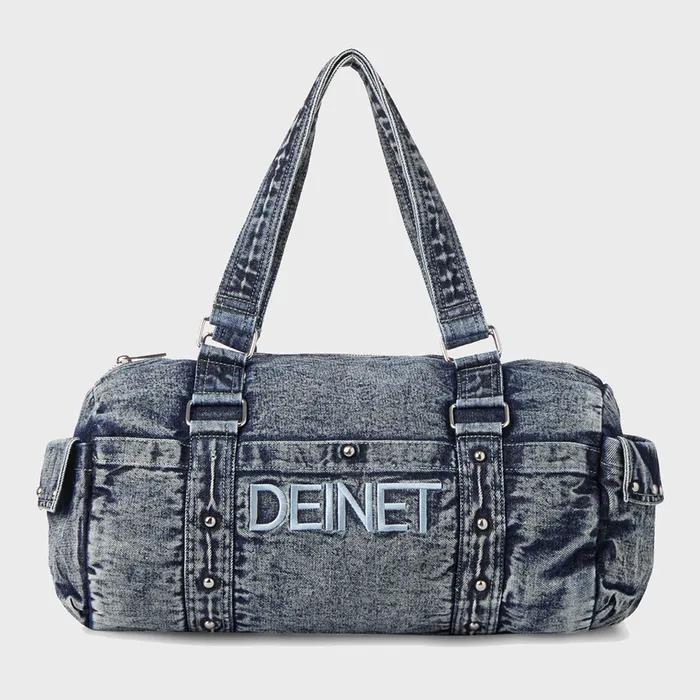 DEINET LOGO DUFFLE BAG IN DENIM