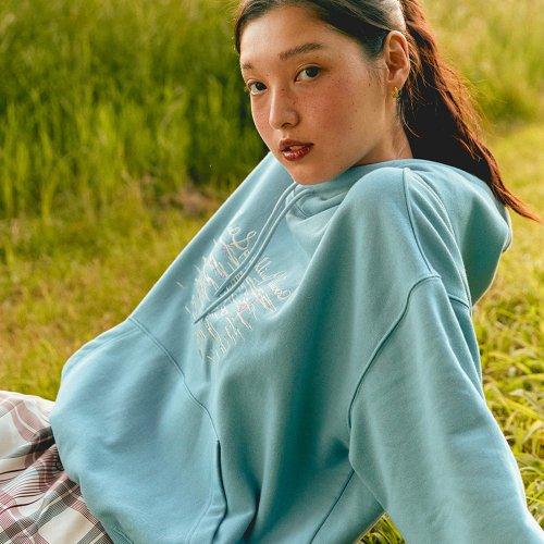 Embroidered Hoodie Sky Blue