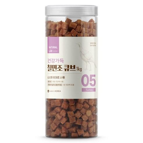 네츄럴랩 강아지 건강가득 칠면조 큐브 간식, 칠면조, 1kg, 1개