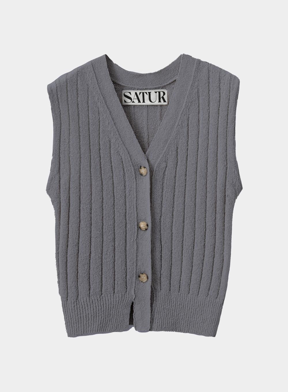 Latina Back-Front Knit Cardigan - Charcoal Gray