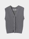 Latina Back-Front Knit Cardigan - Charcoal Gray